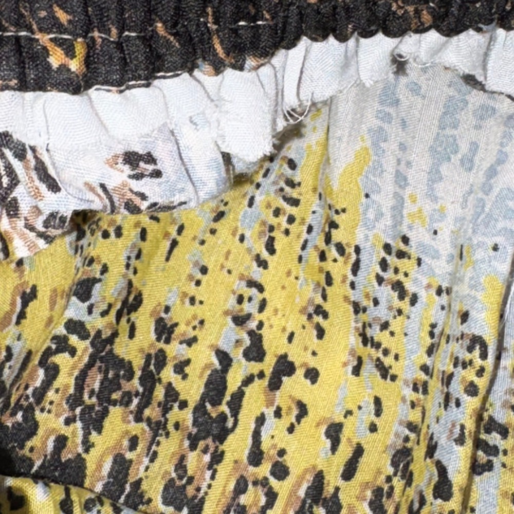 Abstract Print Tiered Boho Skirt Womens Medium Yellow Mix Nouveau‎ New York - Picture 8 of 9